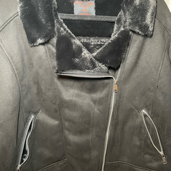 Black Label c’EST TOI Women’s size 3x faux fur biker core jacket - Picture 3 of 10